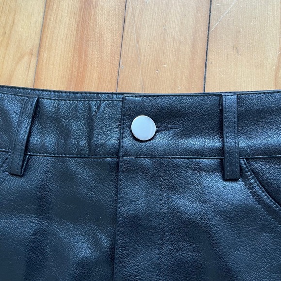 Edikted Black Faux Leather Mini Skirt XS Vegan Leather 5-Pocket Moto Style - Picture 7 of 11